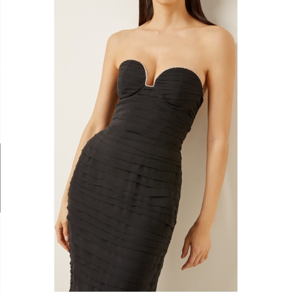 Magda Butrym Ruched Silk A-Line Midi Dress